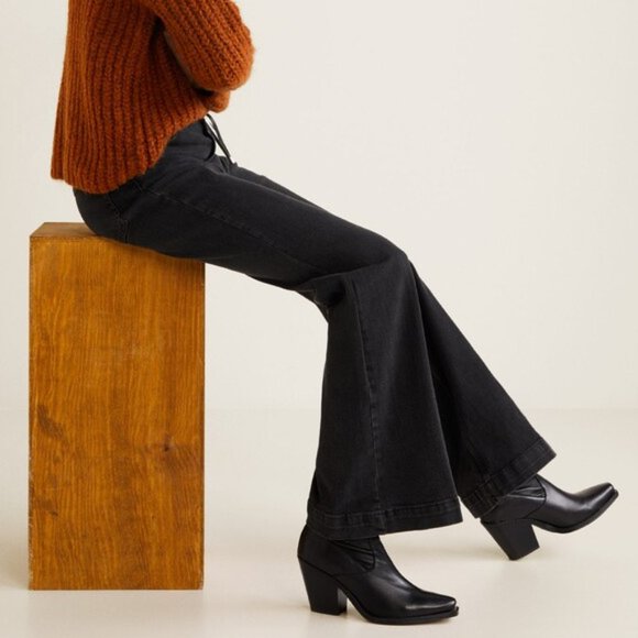 NWT MNG Mango High Rise Flare Jeans Size 24 - Picture 2 of 8